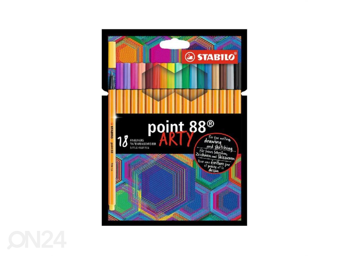 Tindipliiats Stabilo point 88 18 värvi - uus suurendatud
