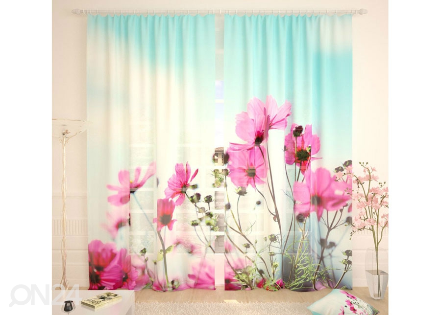 Tüllkardin Morning Flowers 400x260 cm suurendatud