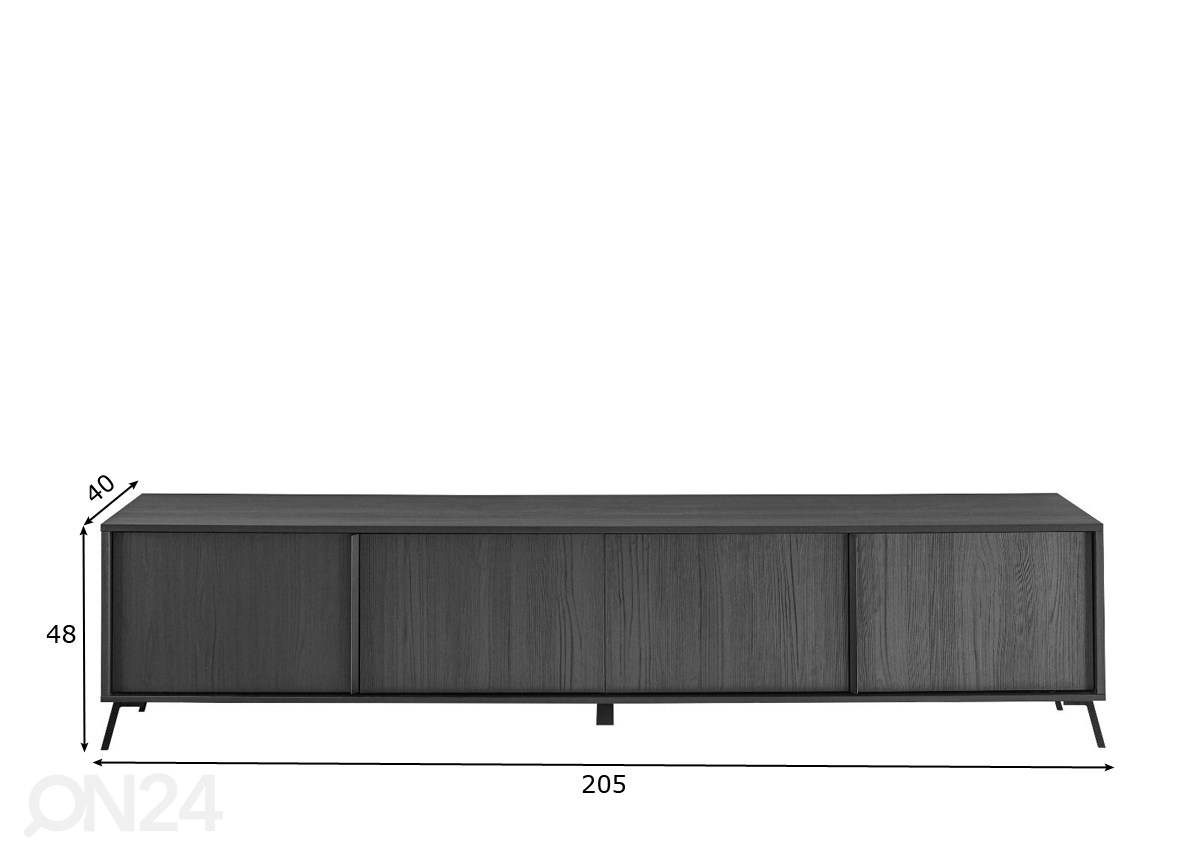TV-alus City 205 cm, must suurendatud mõõdud
