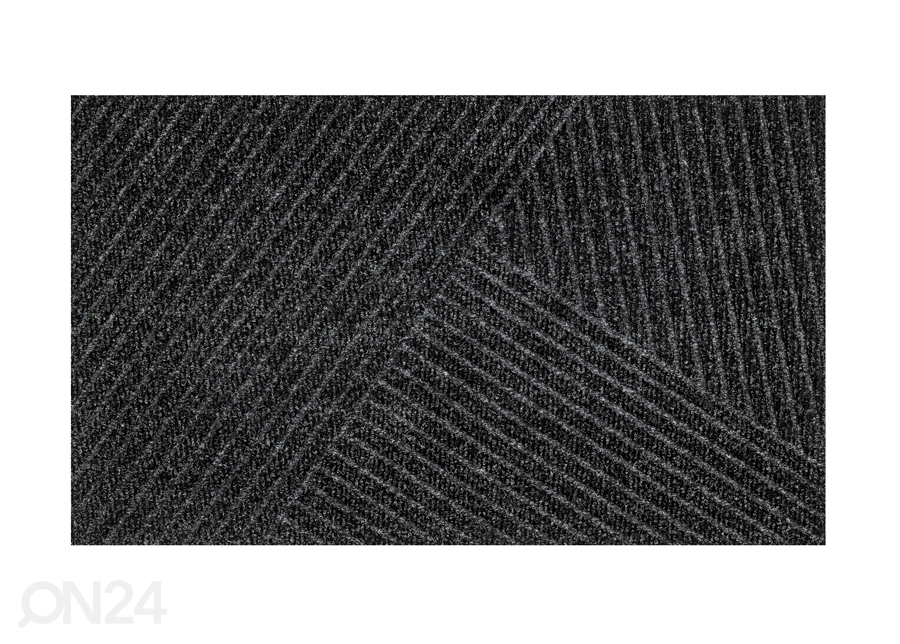 Uksematt Dune Stripes dark grey 45x75 cm suurendatud