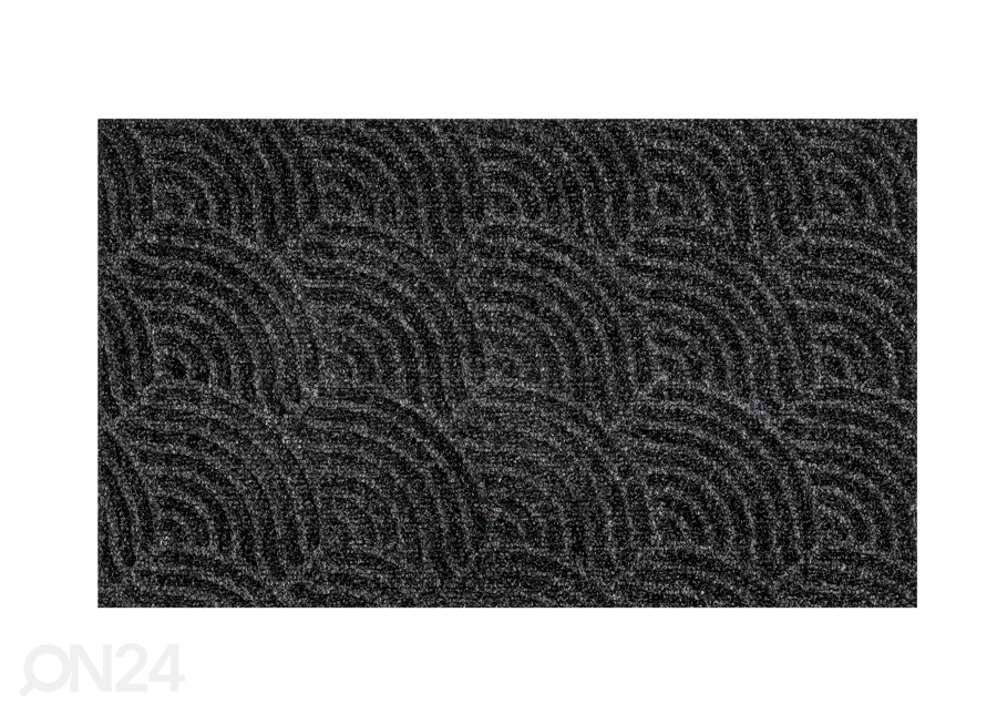 Uksematt Dune Waves dark grey 45x75 cm suurendatud