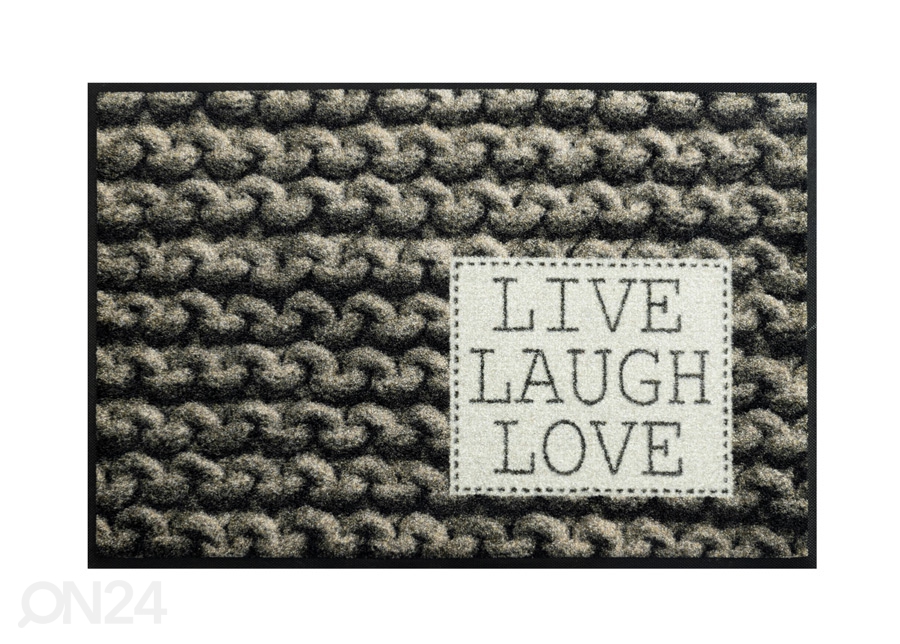 Uksematt Live Laugh Love 50x75 cm suurendatud