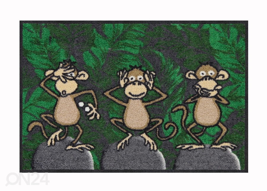 Uksematt Three Monkeys 50x75 cm suurendatud