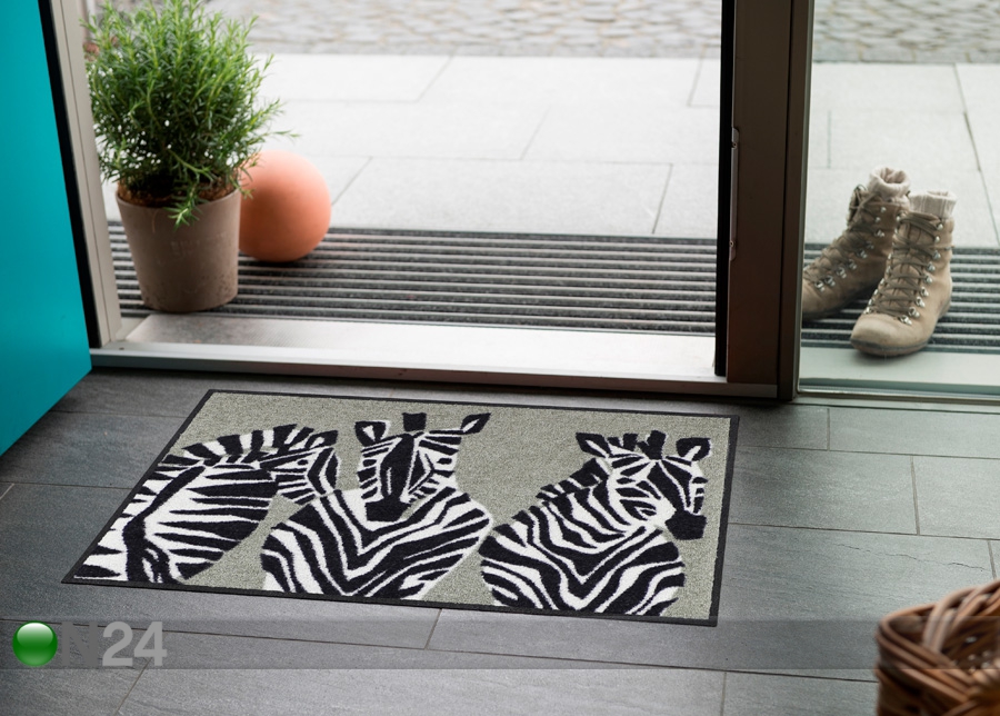 Uksematt Zebra grau 50x75 cm suurendatud