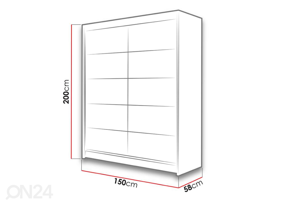 Vaatekaappi 150 cm MN-405327  Sisustustavaratalo