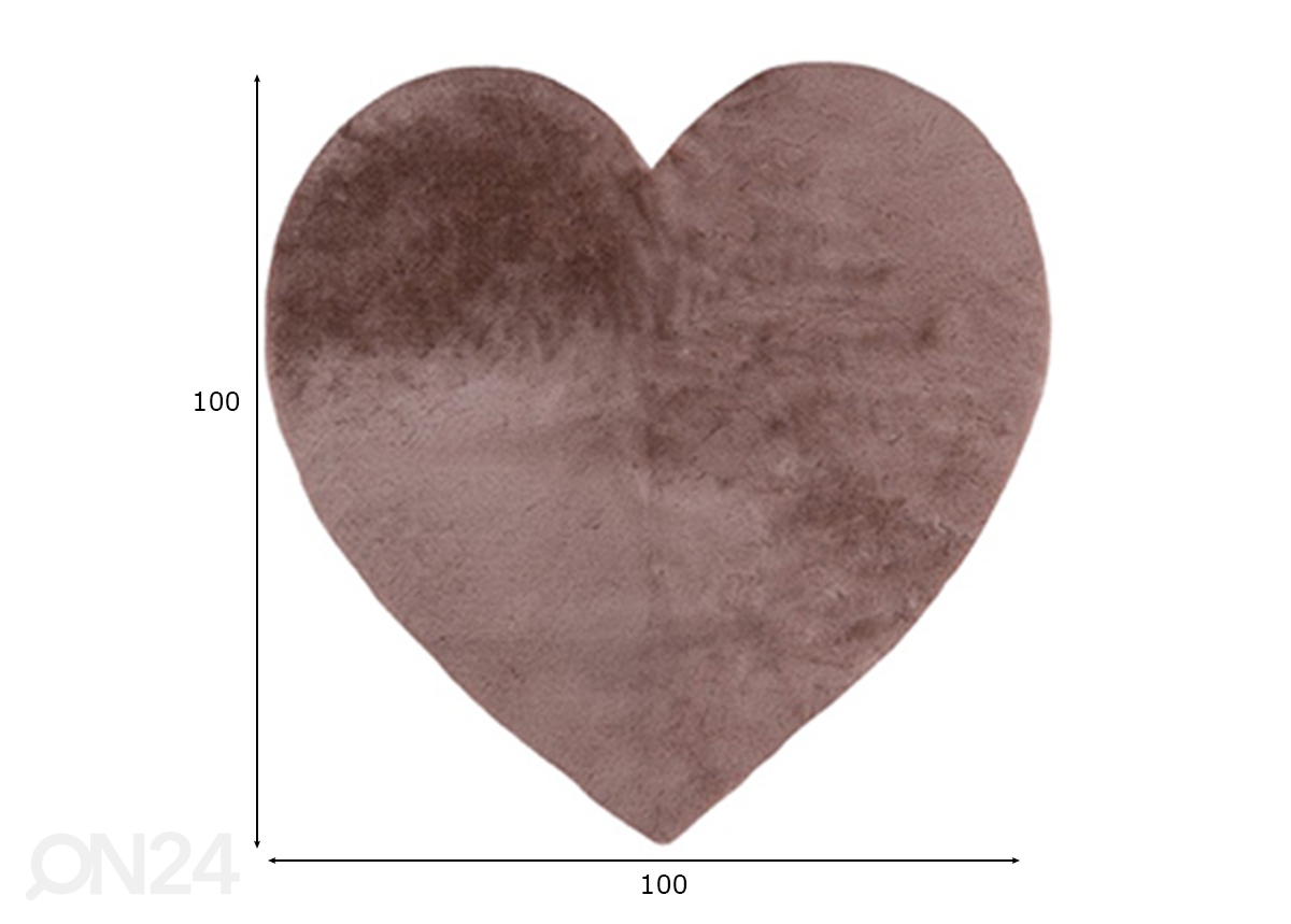 Vaip Emotion Kids Powder Pink 100x100 cm Heart suurendatud mõõdud