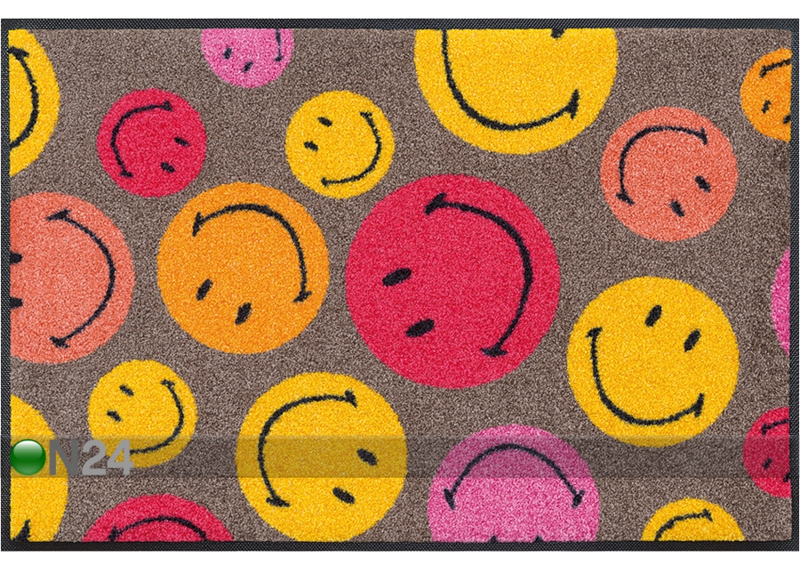 Vaip Smiley Mixed Smileys pink 50x75 cm suurendatud