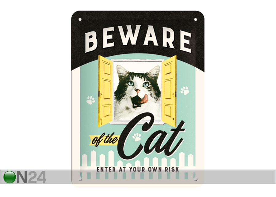 Vintage poster Beware of the Cat 15x20 cm suurendatud