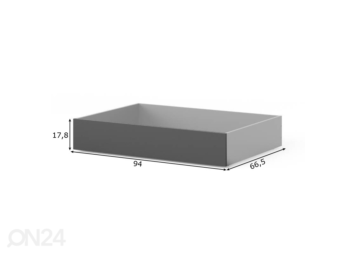 Voodikastid Naia 94 cm, 2 tk matt must suurendatud mõõdud