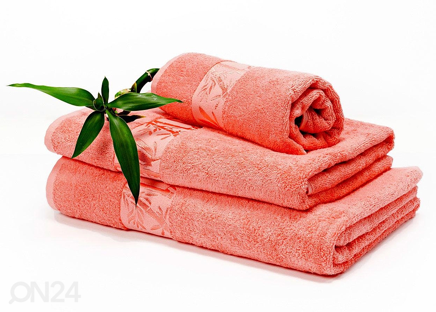 Бамбуковое полотенце 50x90 cm кораллового цвета увеличить