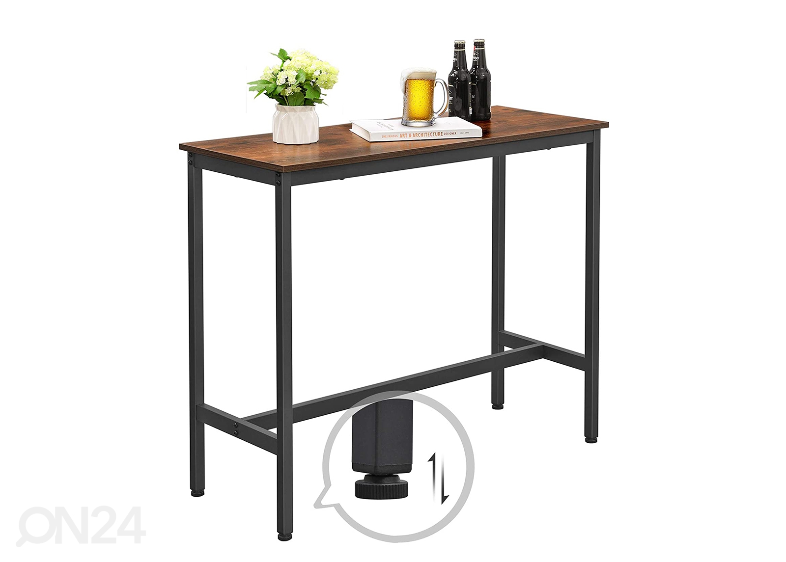 Барный стол 40x100 cm, коричневый/чёрный увеличить