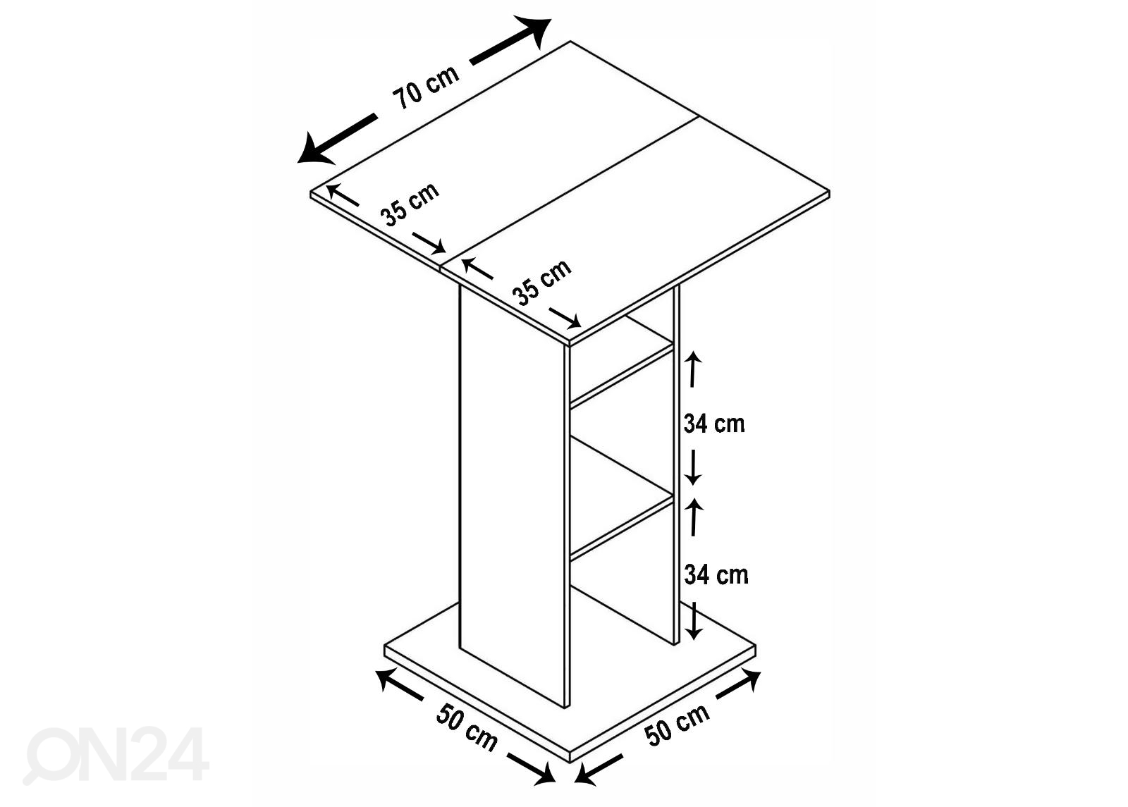 Барный стол Standos 70x70 cm увеличить размеры