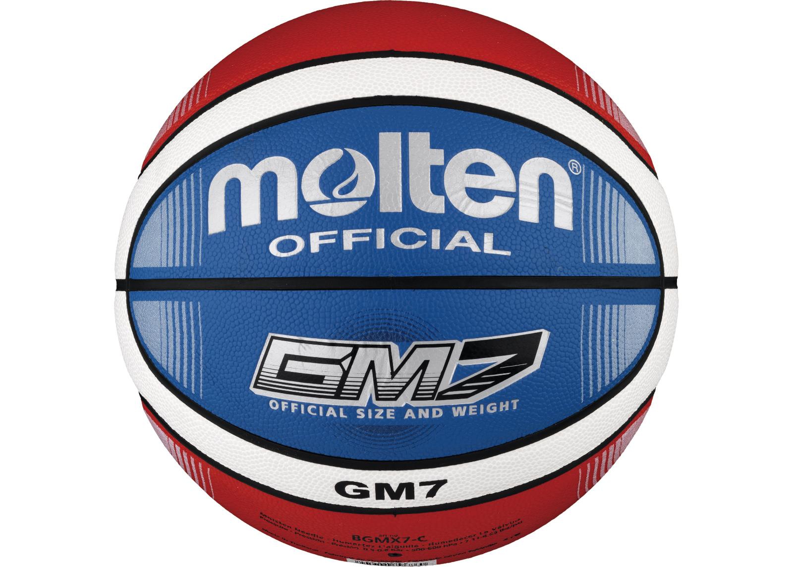 Баскетбольный мяч gn7 синтетическая кожа бело-красно-синий Molten увеличить