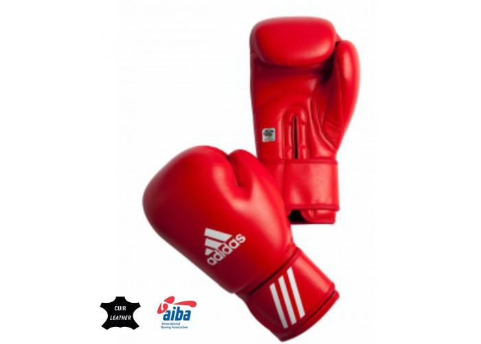 Боксёрские перчатки adidas AIBA красные увеличить