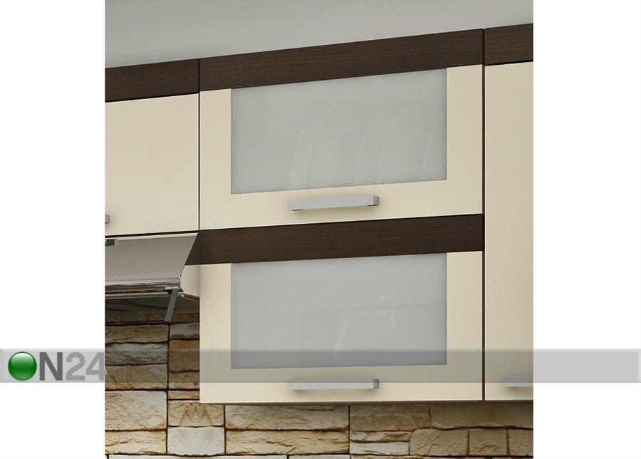 Верхний кухонный шкаф с двумя стеклянными дверьми 60 cm увеличить