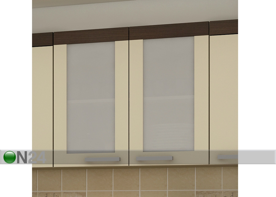 Верхний кухонный шкаф с двумя стеклянными дверьми 80 cm увеличить