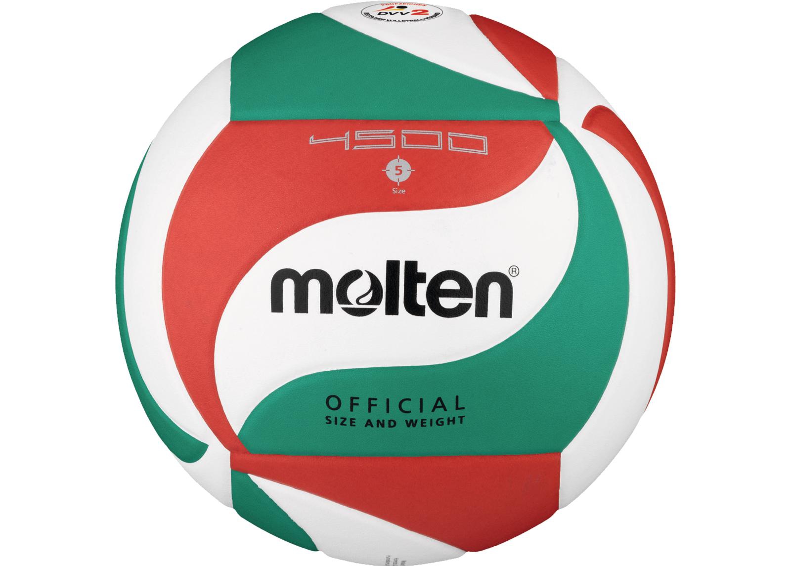 Волейбольный мяч v5m4500, композитная кожа бело-зелено-красный Molten увеличить