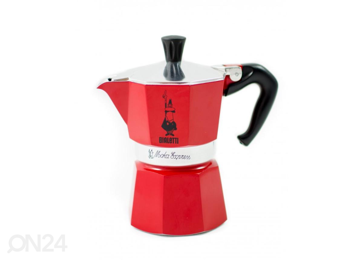 Гейзерная кофеварка Bialetti Moka Express на 6 чашек, красная увеличить