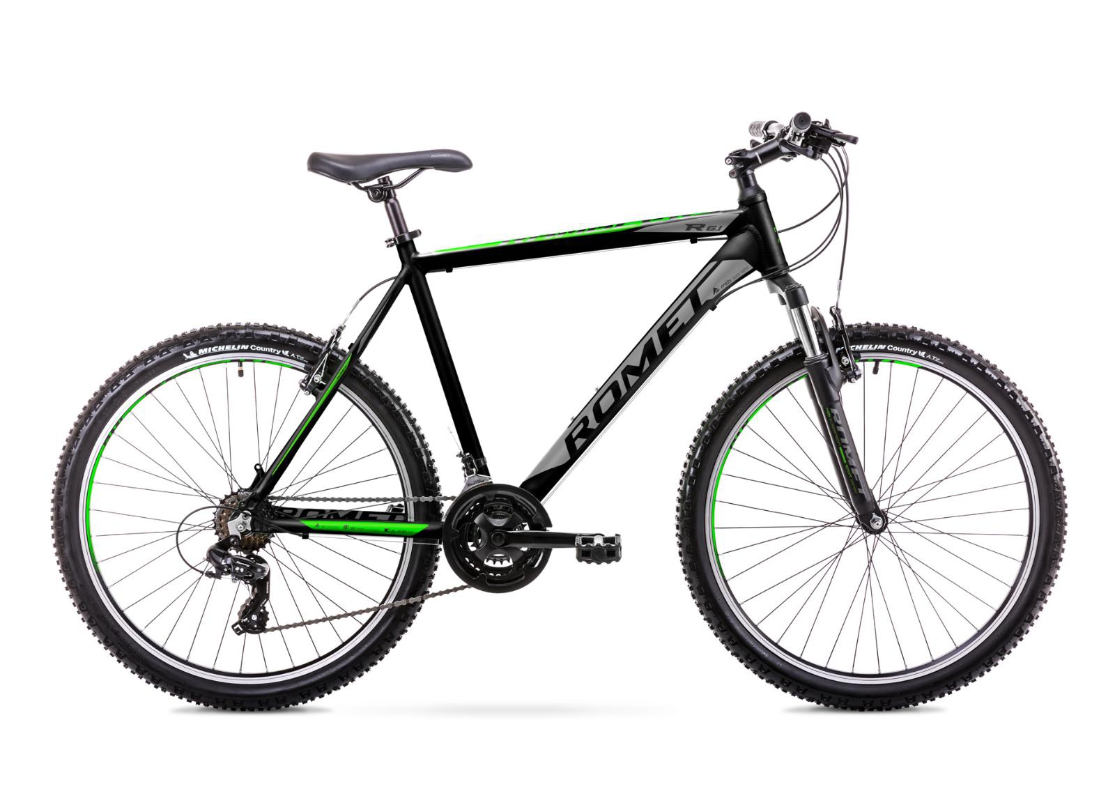 Горный велосипед 15 S Rower ROMET RAMBLER R6.1 JR черный - зеленый увеличить