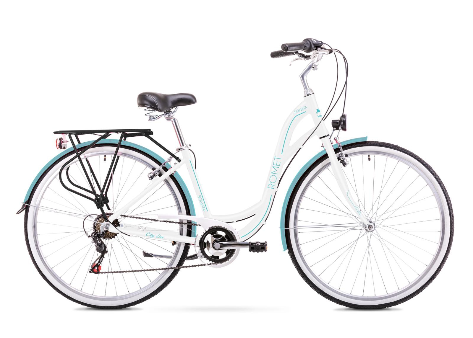 Городской велосипед для женщин 17 M Rower ROMET SONATA 1.0 бело-синий увеличить