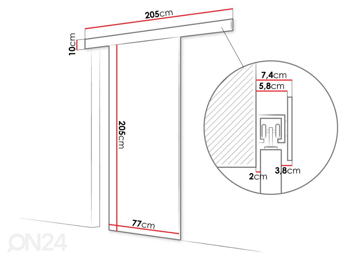 Дверь-купе 77 cm увеличить размеры