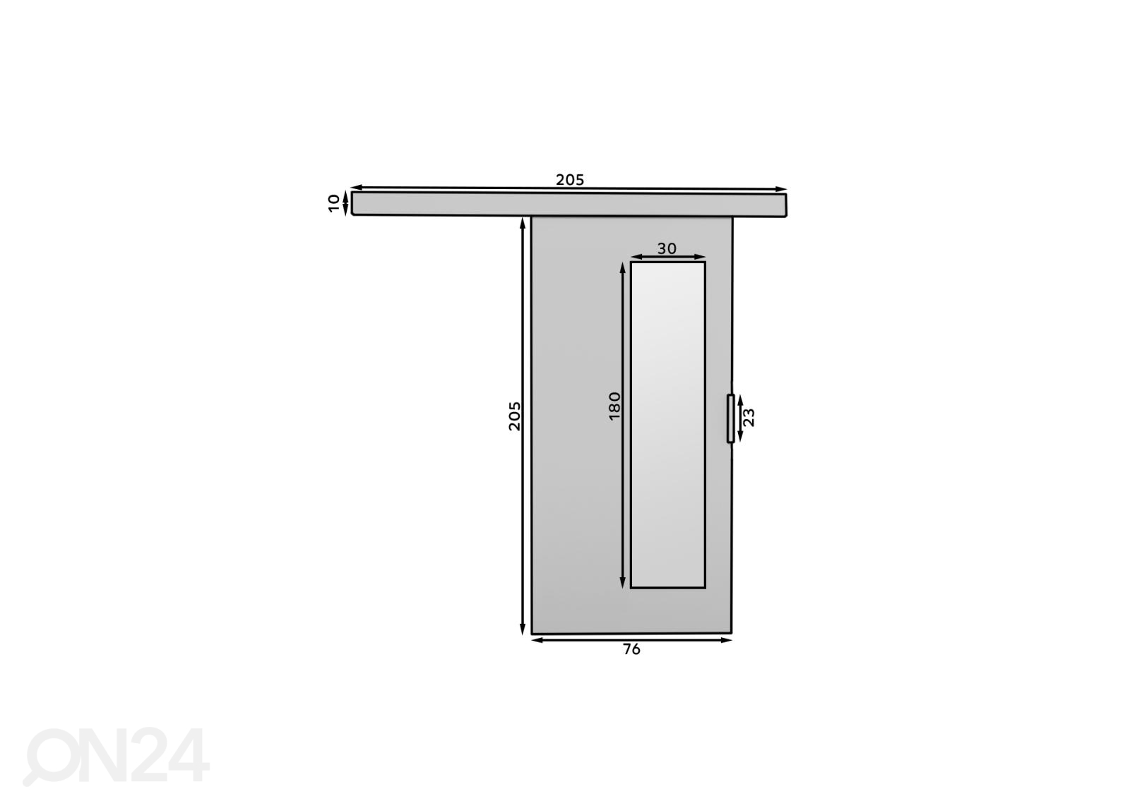 Дверь-купе Mail 76 cm увеличить размеры