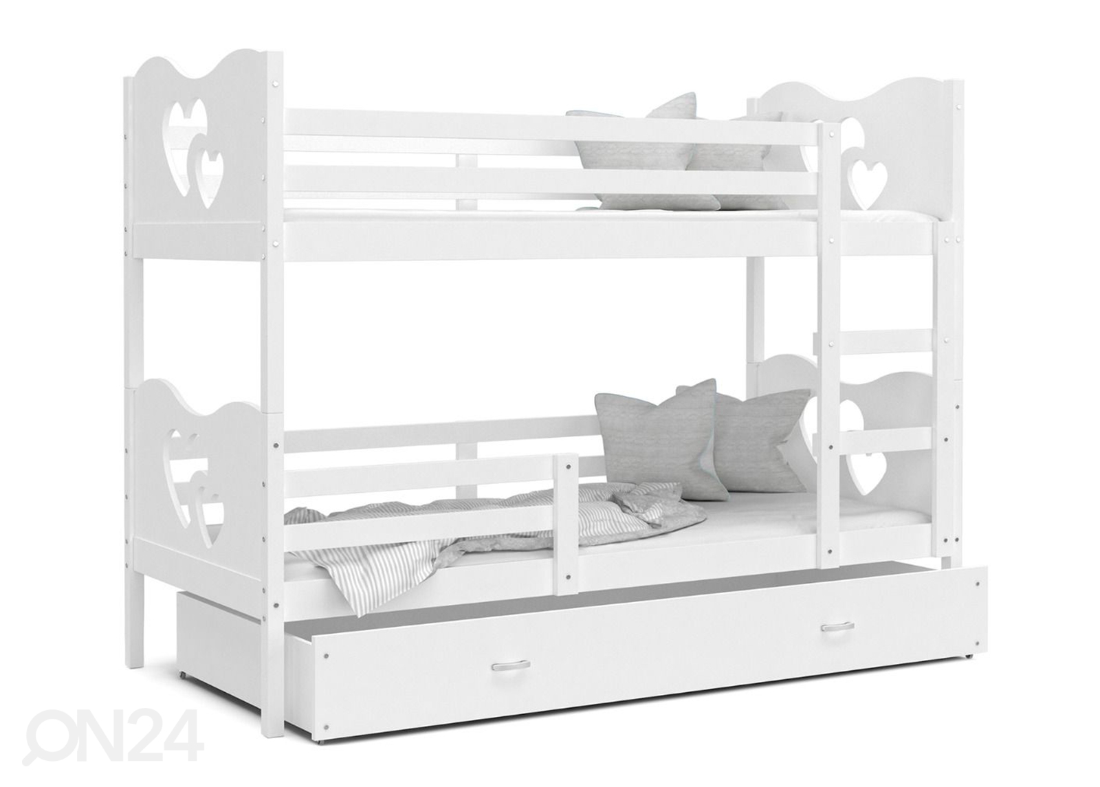 Двухъярусная кровать 80x190 cm, белый комплект увеличить
