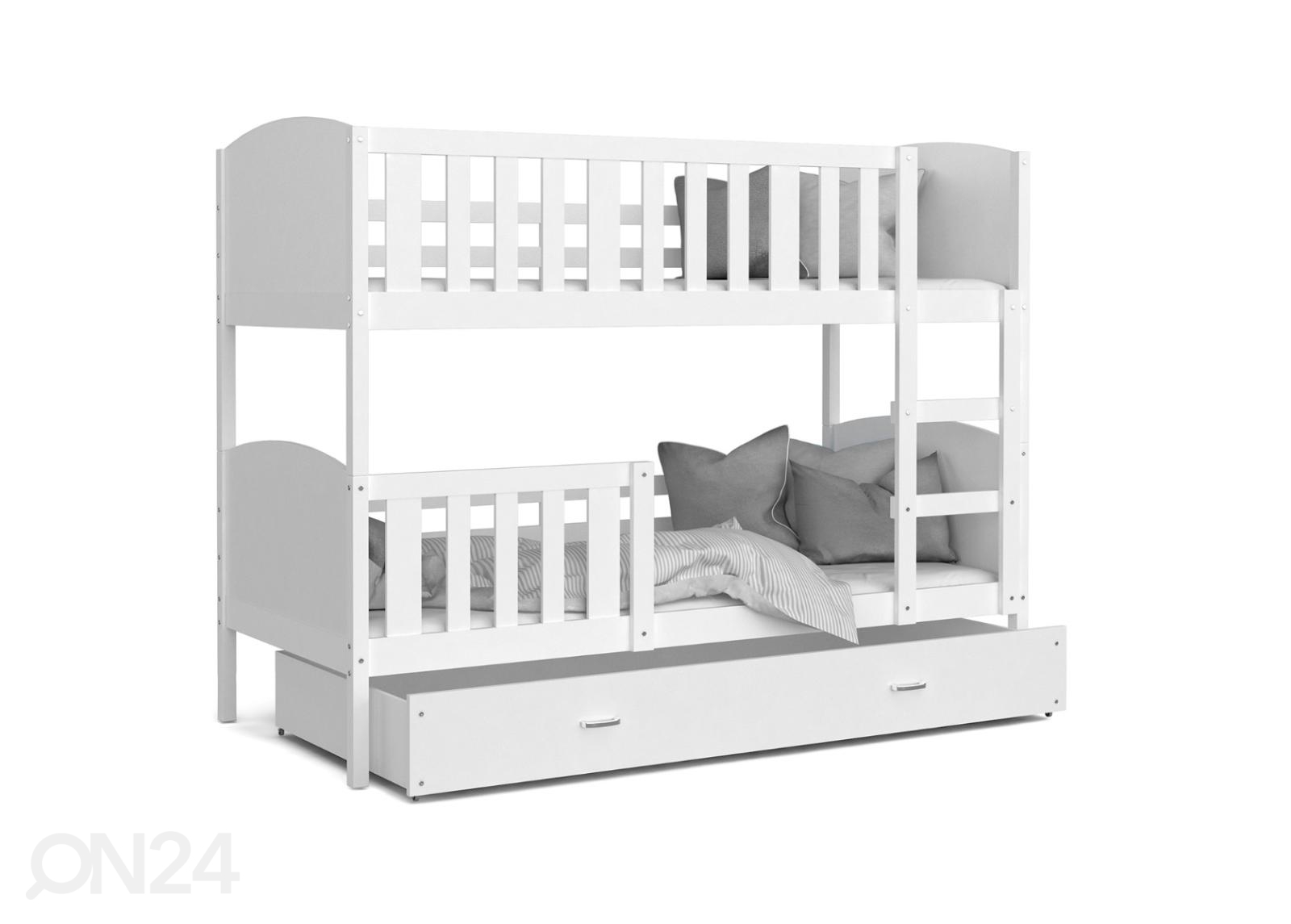 Двухъярусная кровать 90x200 cm, белый увеличить