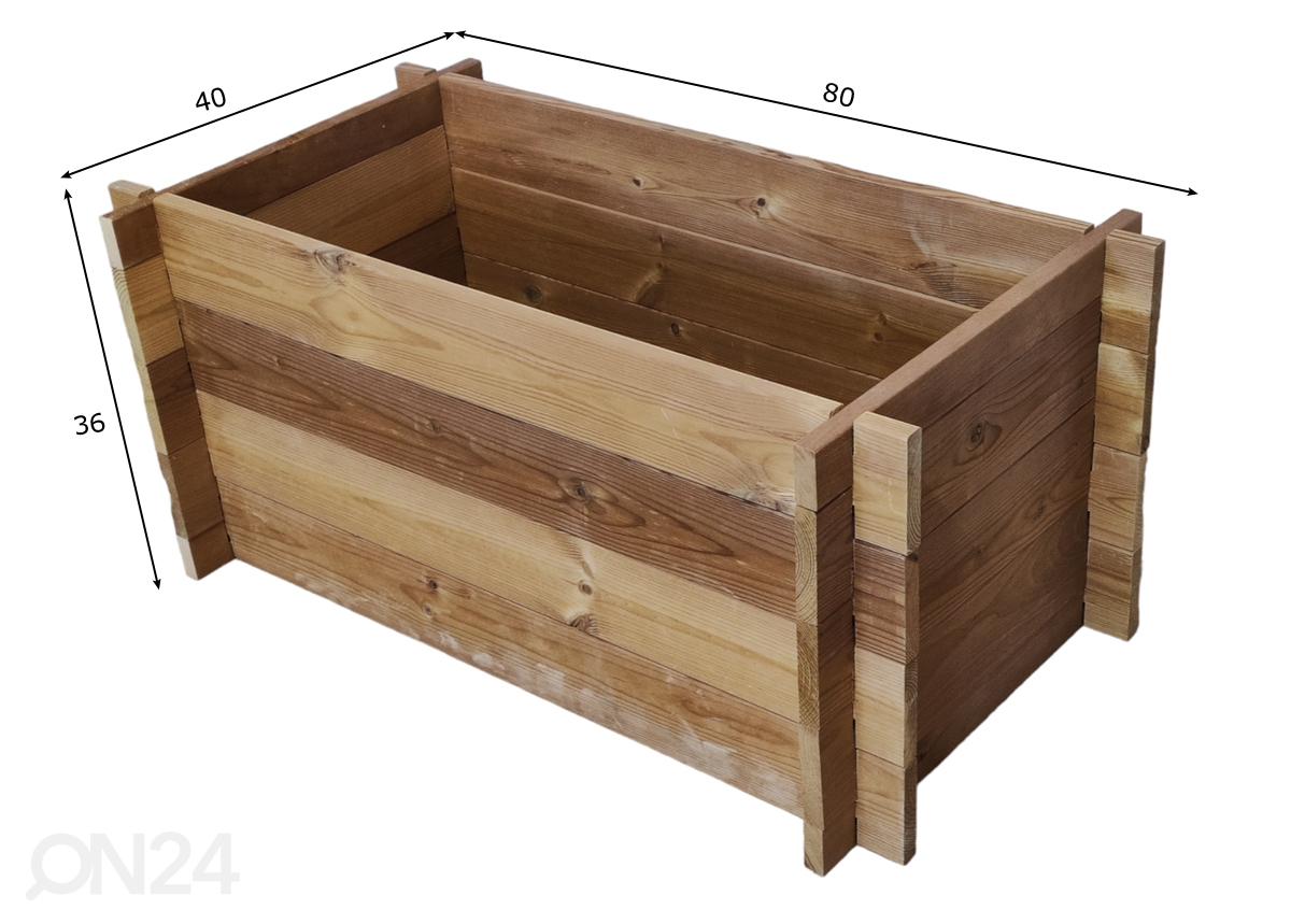 Деревянный ящик для цветов для сада/террасы 40x80 см, термодерево увеличить размеры