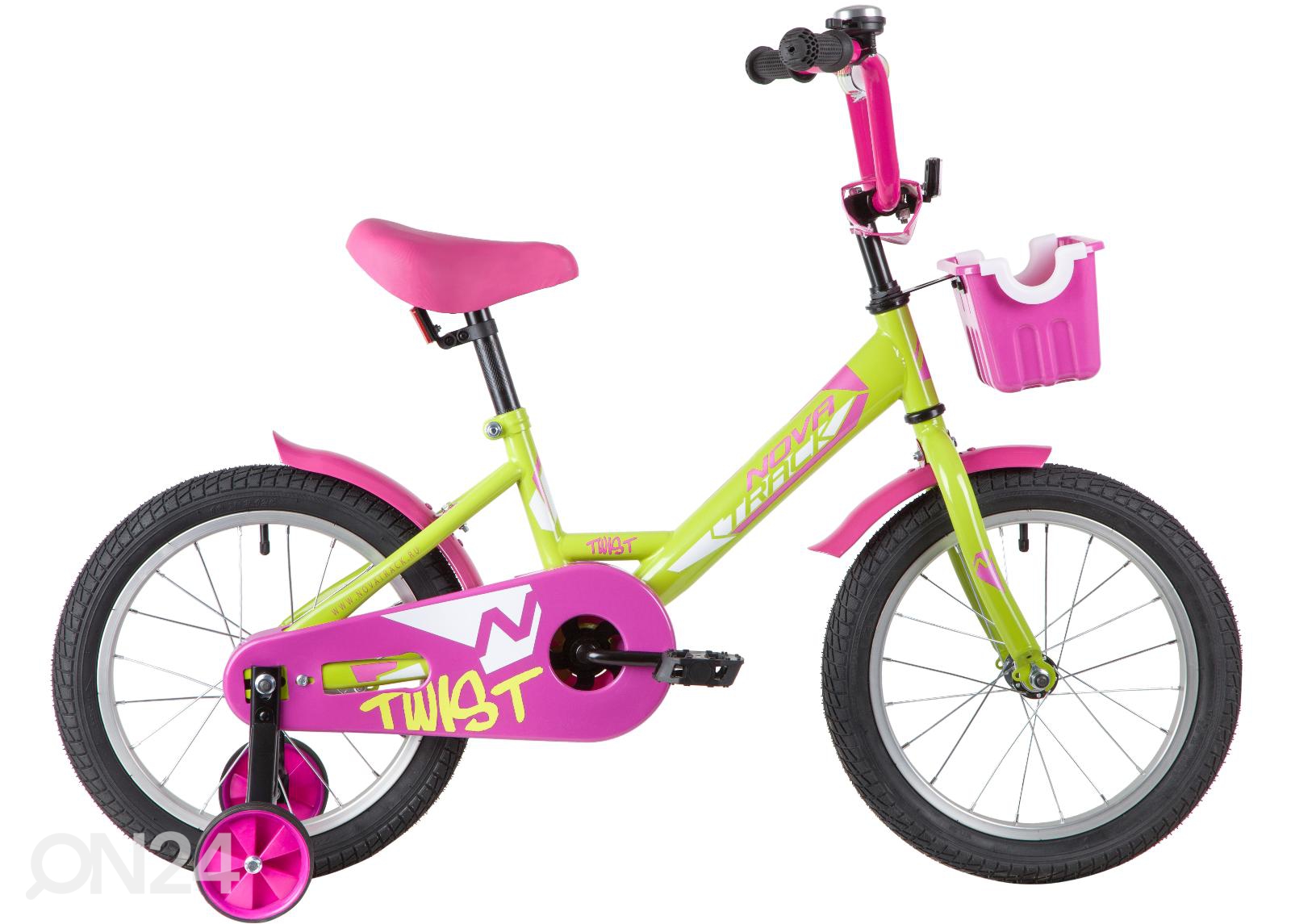Детский велосипед 16" TWIST Novatrack зеленый/розовый увеличить