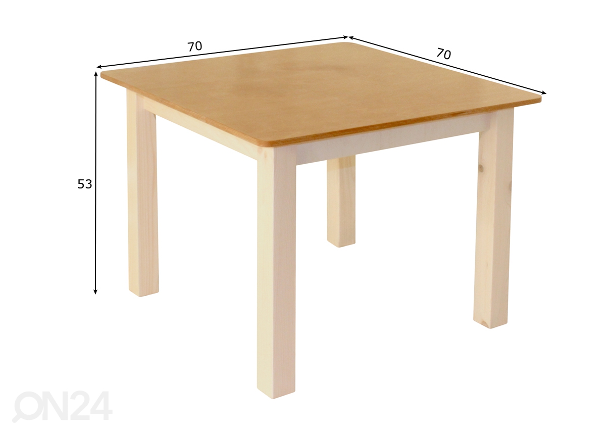 Детский стол 70x70 cm увеличить размеры