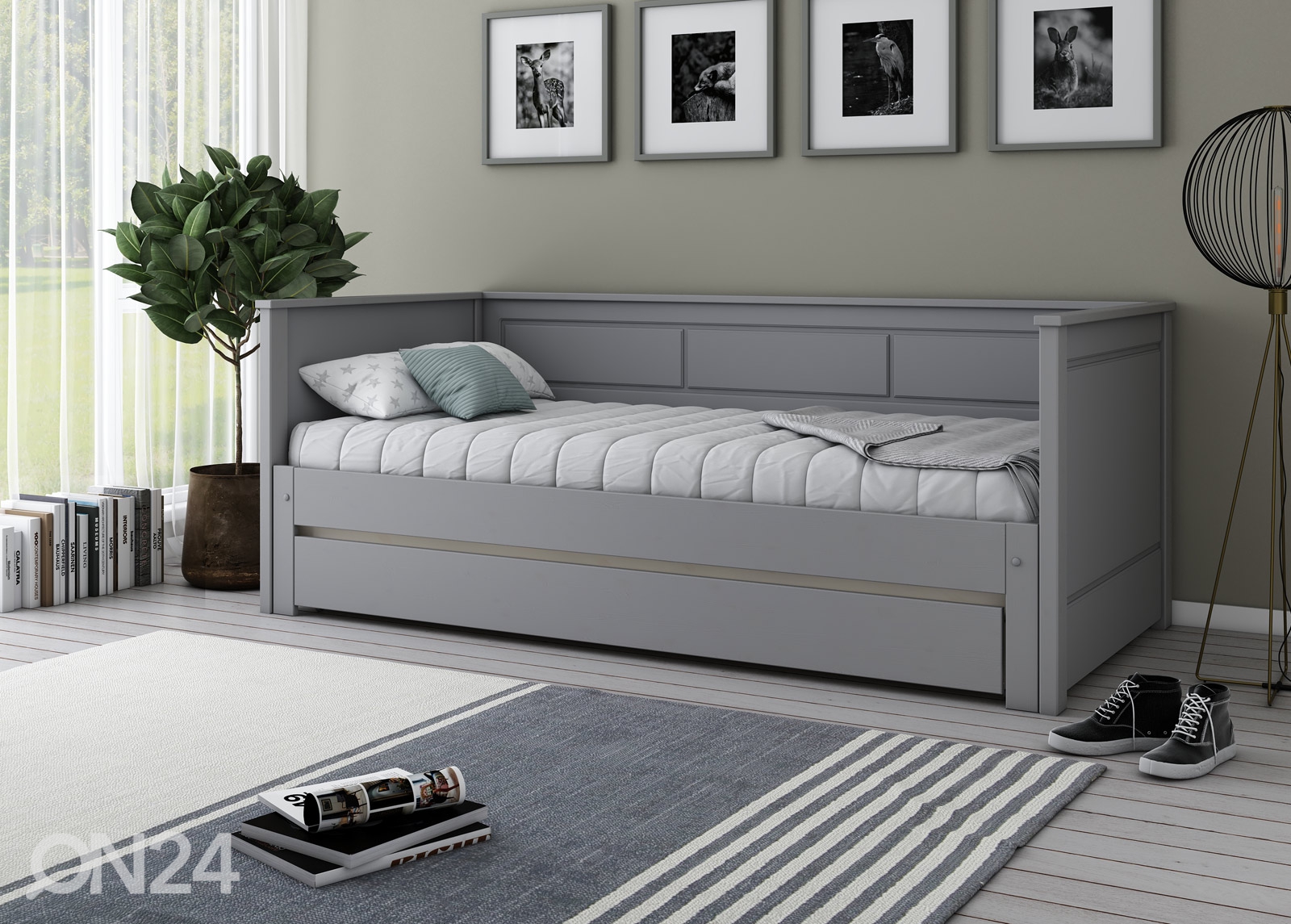 Диван-кровать Robin 90/180x200 cm, серый увеличить