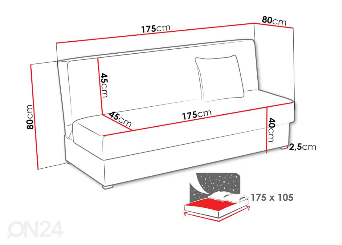Диван-кровать с ящиком увеличить размеры