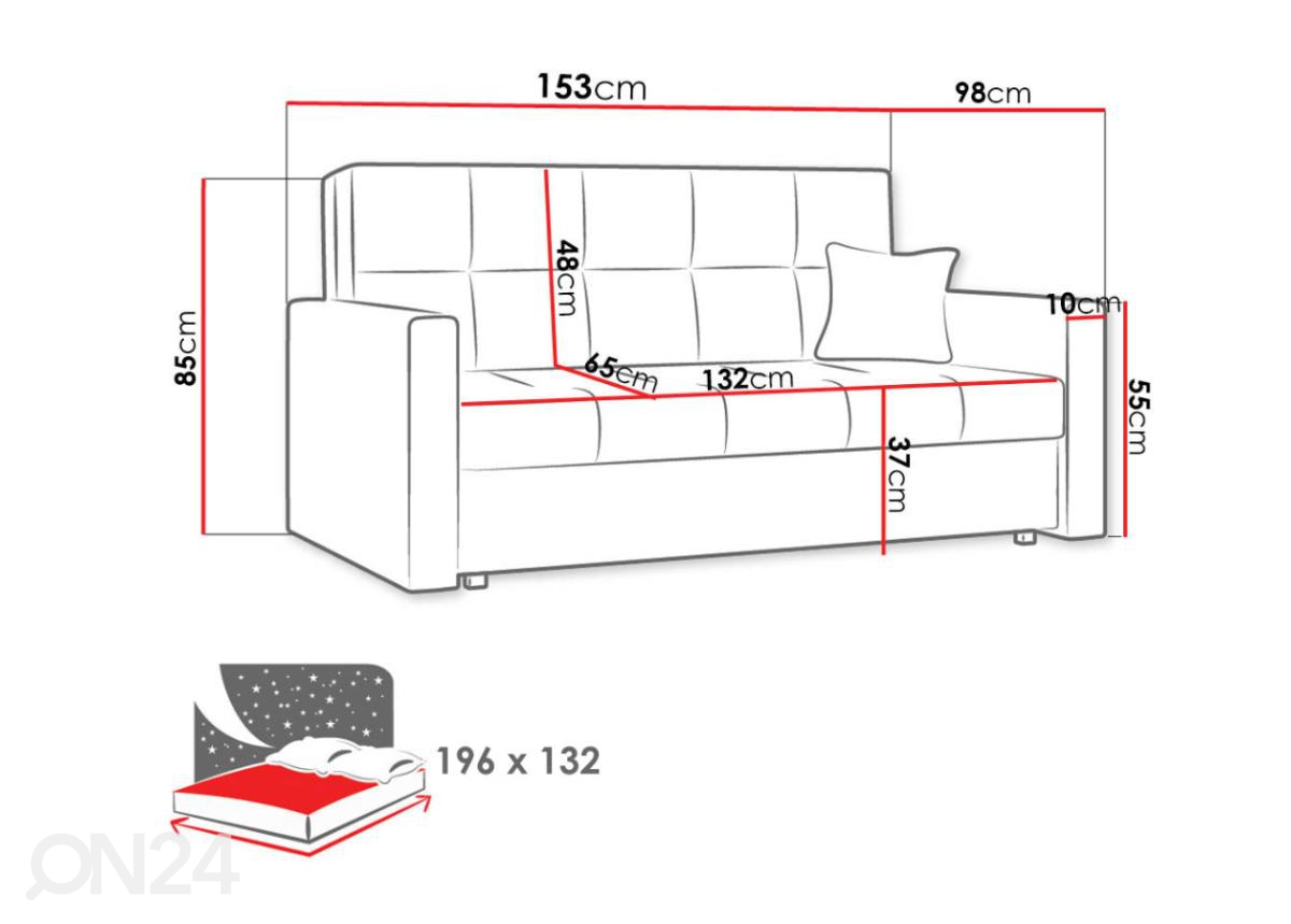 Диван-кровать с ящиком Parma III увеличить размеры