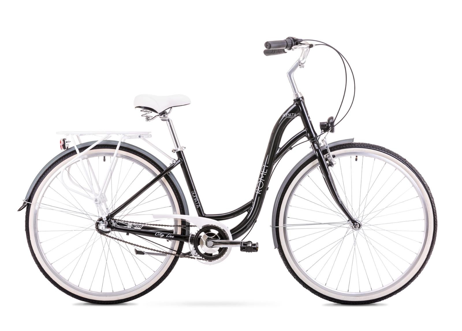 Женский городской велосипед 17 M Rower ROMET SONATA 2.0 черно-серый увеличить