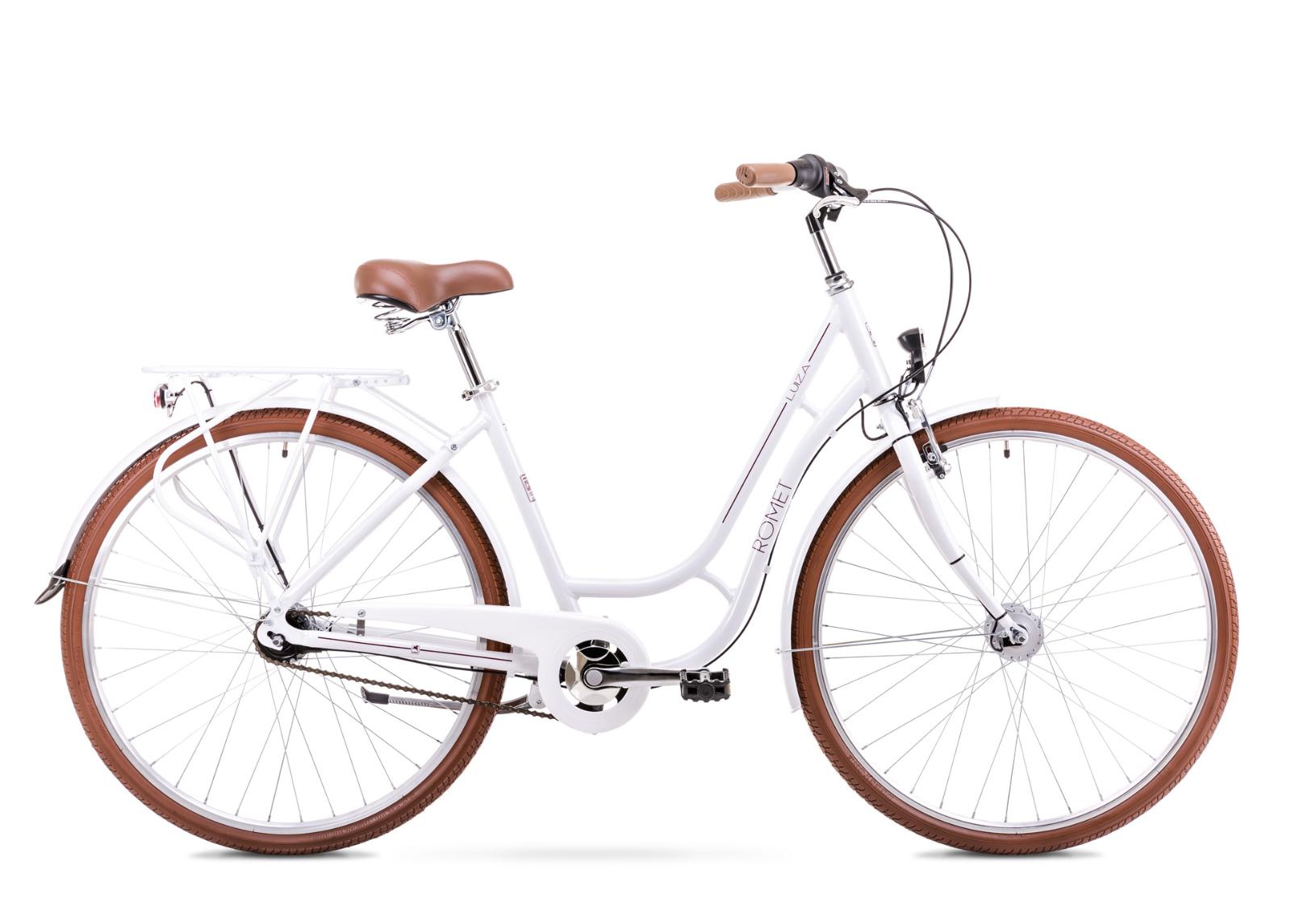 Женский городской велосипед 18 M Rower ROMET LUIZA 7S бело-коричневый увеличить