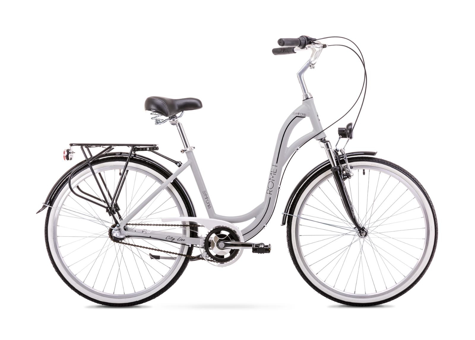 Женский городской велосипед 19 L Rower ROMET SYMFONIA 2.0 серо-черный увеличить