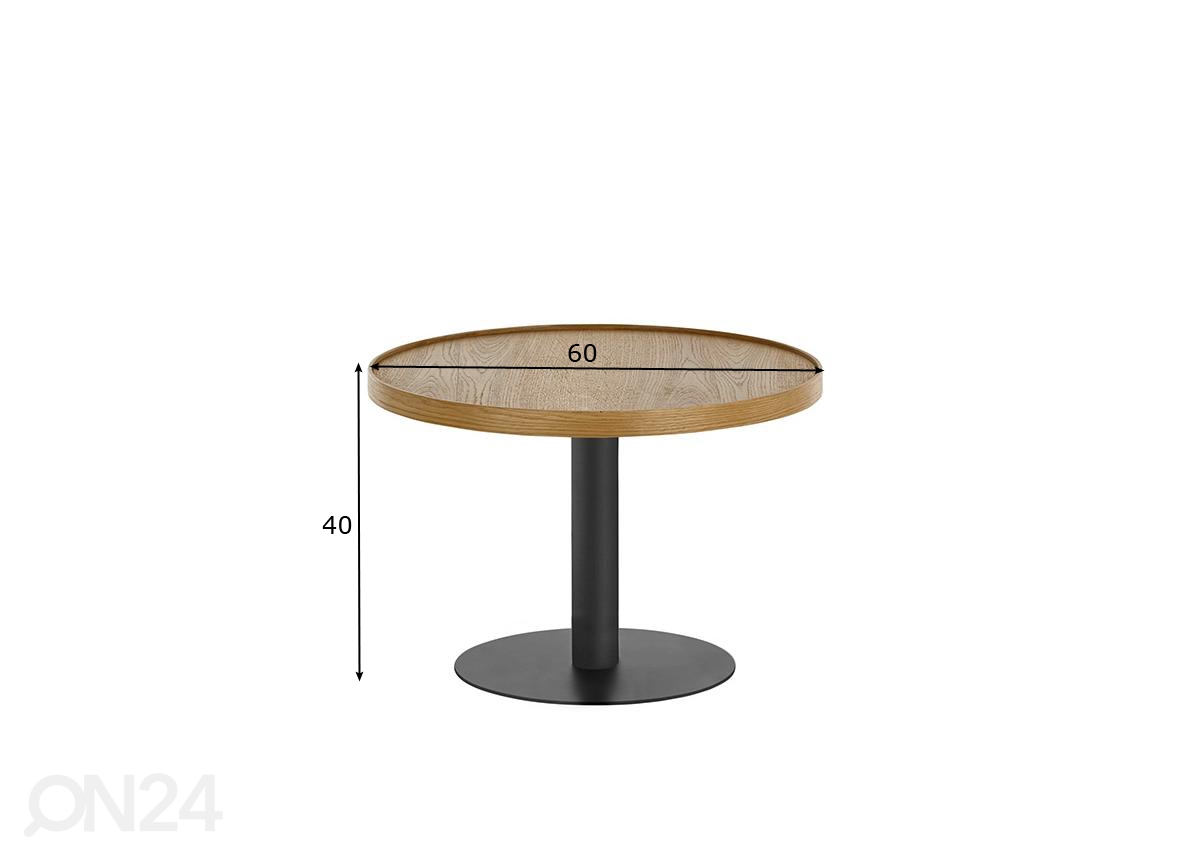 Журнальный стол Monteverde дуб/чёрный Ø60 cm увеличить размеры