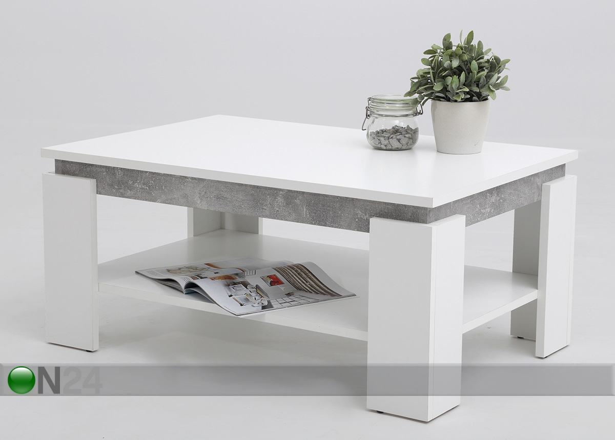 Журнальный стол Tim II 90x60 cm, белый/бетон увеличить