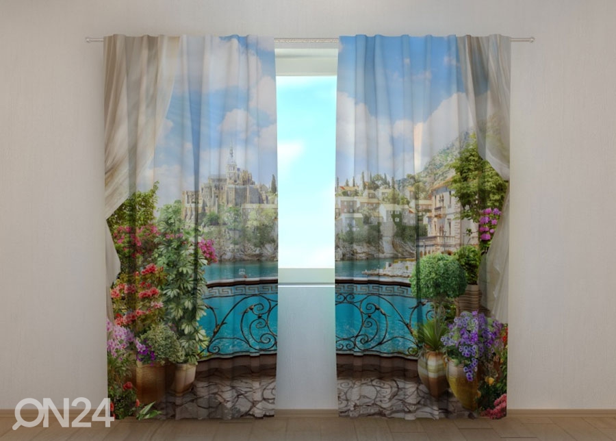 Затемняющая штора Balcony with flowers 240x220 см увеличить