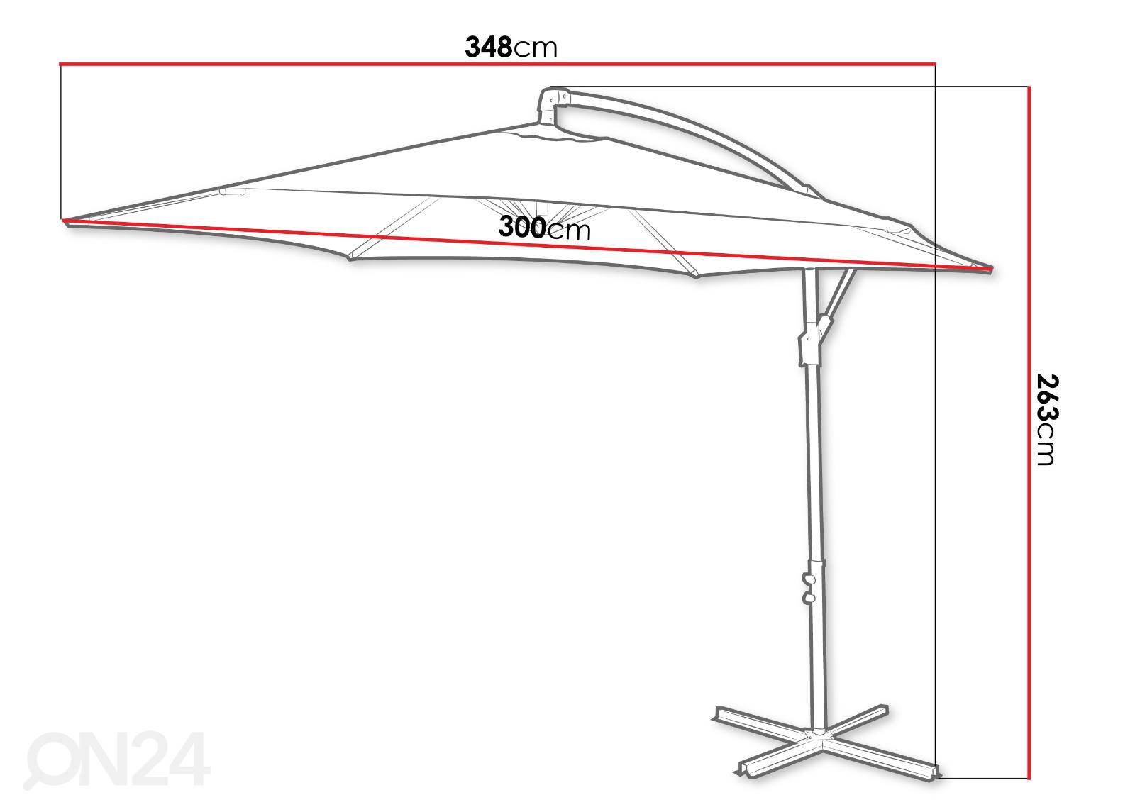 Зонт от солнца Wanda Ø 3 m увеличить размеры