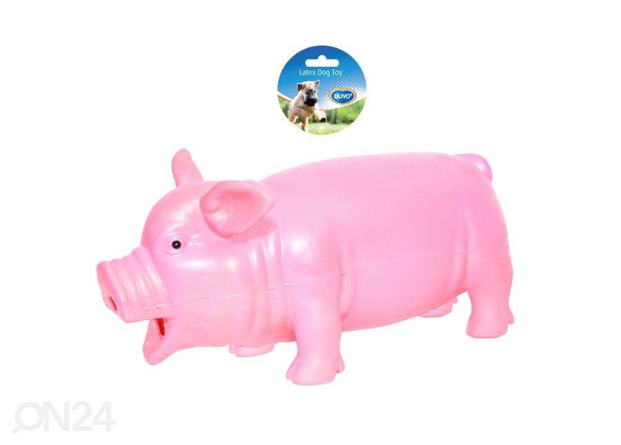 Игрушка для собак свинка 15 см розовая Duvo + увеличить