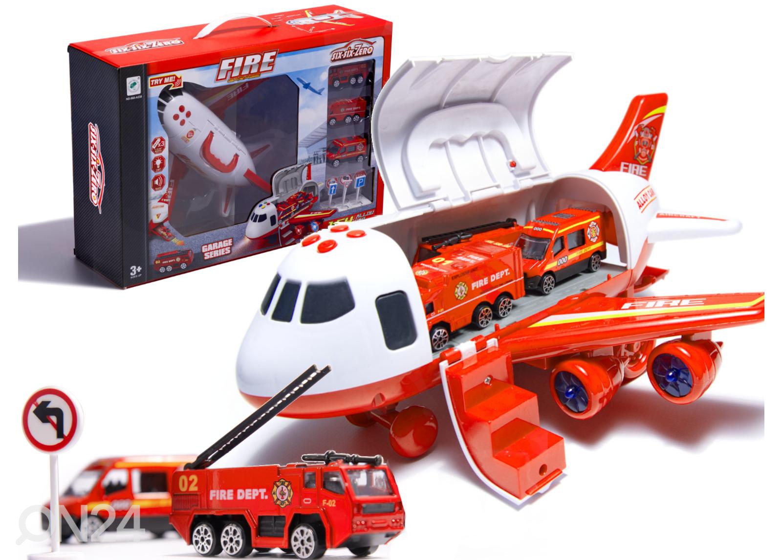 Игрушка Транспортный самолет + 3 пожарные машины увеличить