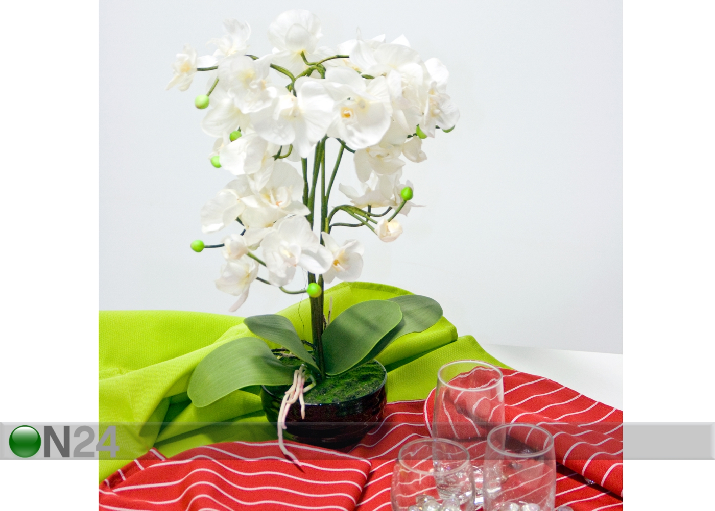 Искусственный цветок Белая орхидея h48 cm увеличить