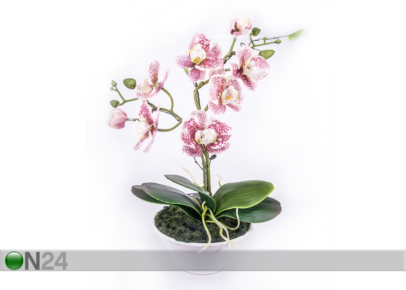 Искусственный цветок Розовая пёстрая орхидея h30 cm увеличить