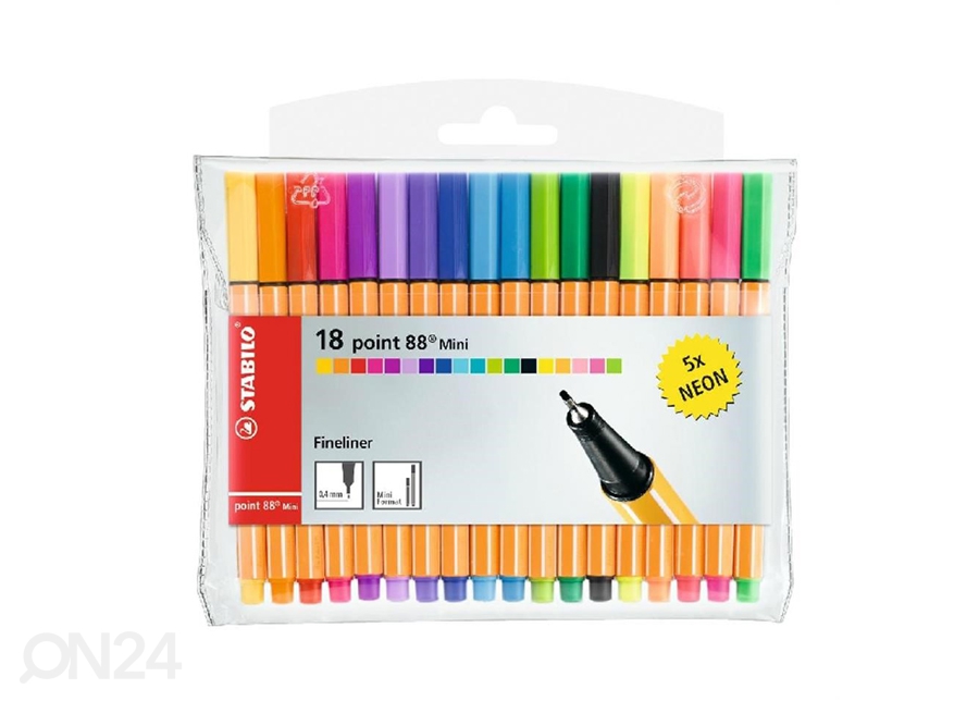 Капиллярная ручка Stabilo Point 88, 18 цветов увеличить