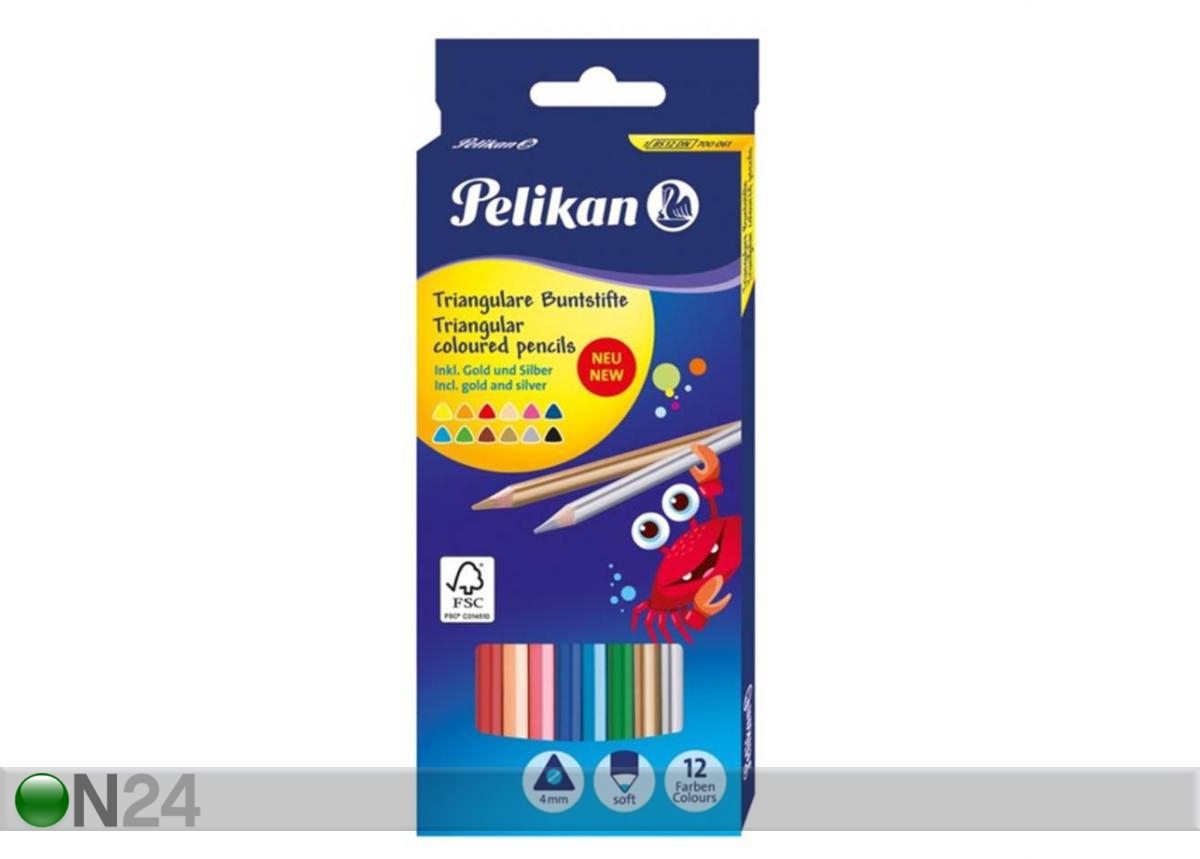 Карандаши цветные 12 цветов Pelikan увеличить
