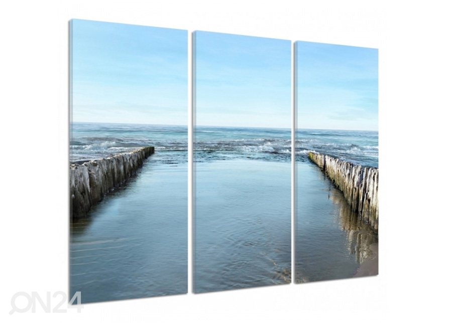 Картина из 3-частей Breakwaters on the beach 2 3D 90x80 см увеличить