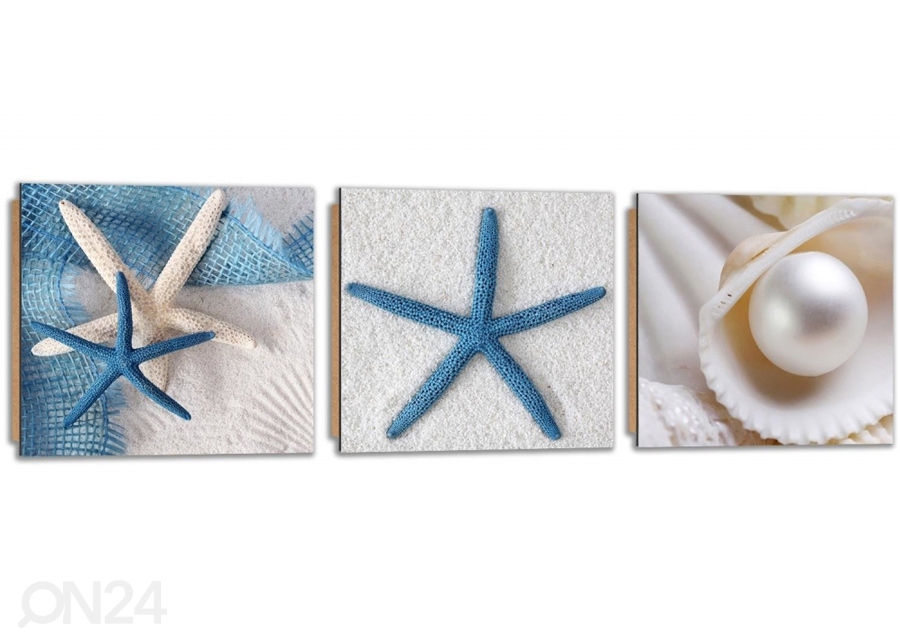 Картина из 3-частей Starfish on the sand увеличить