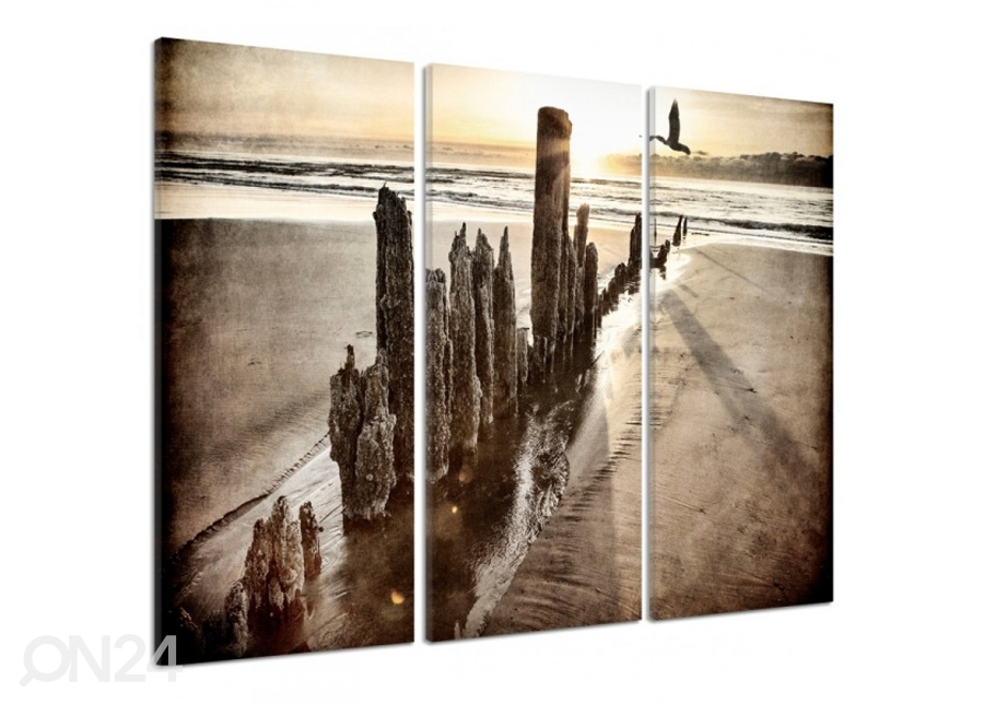Картина из 3-частей Sunset on the beach 3D 90x80 см увеличить